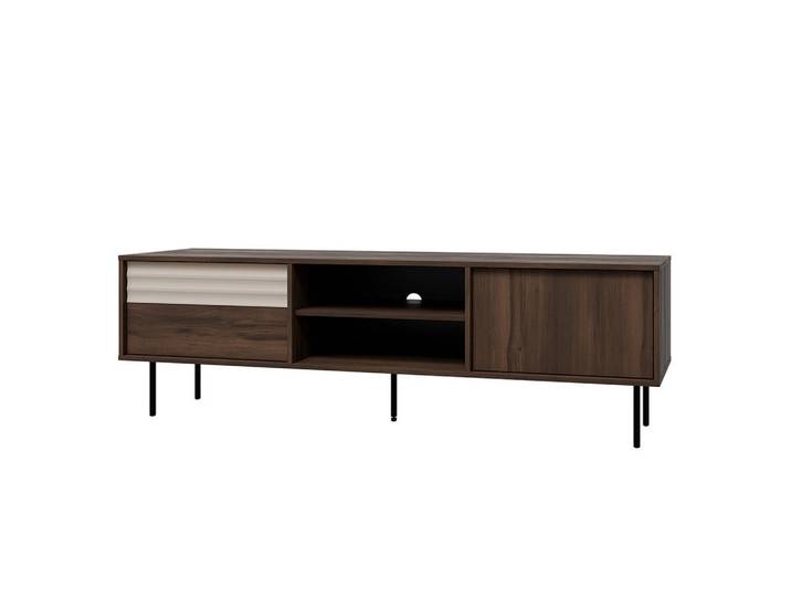 Petits-meubles Tv-Möbel Astra Dunkles Holz und Kaschmir, Braun, Holzwerkstoff, 180x55x40 cm, Wohnzimmer, TV Möbel, Lowboards, Lowboards stehend