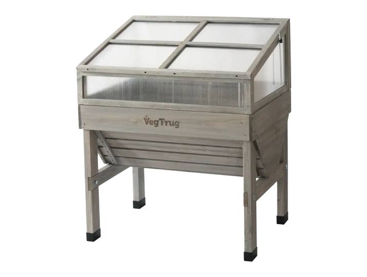 Frühbeetaufsatz Pflanztrog Vegtrug, Vegtrug, grau, Holz