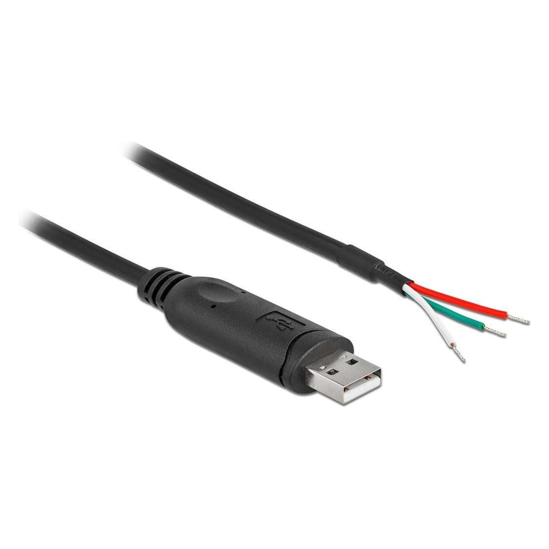 Delock Adapterkabel USB 2.0 Typ-A zu seriell RS-232 mit 3 offenen Kabelenden 2 m (2 m, USB 2.0) (90428)