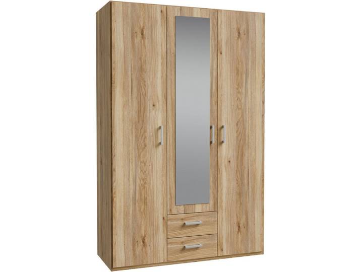 FORTE Kleiderschrank Drehtürenschrank, Spiegel, Stauraum, 2 Schubladen