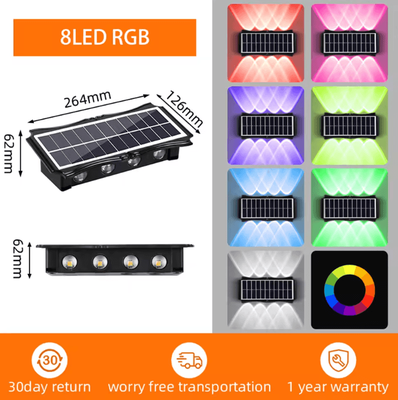 Inspire Curations Solar Up & Down Waterproof Wall Lamp Warm White Garden & Balcony Light rgb 8led 1pcs