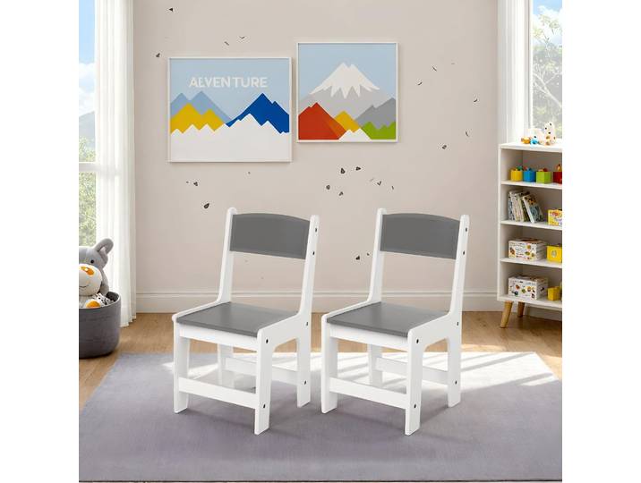 Chaise haute 2 pièces, chaise pour enfants de 2 ans, jusqu'à 80kg, chaises pour chambre d'enfant, école, groupe de sièges Table pour enfants