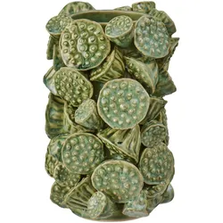 IB Laursen Vase Lotus glasiert, Staubiges Grün - H 23,5 Ø 17 cm