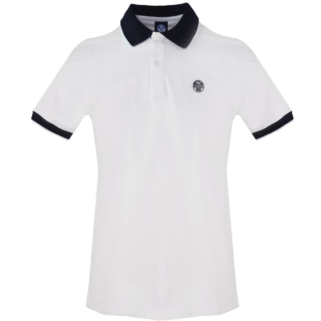 North Sails witte polo met contrasterende kraag