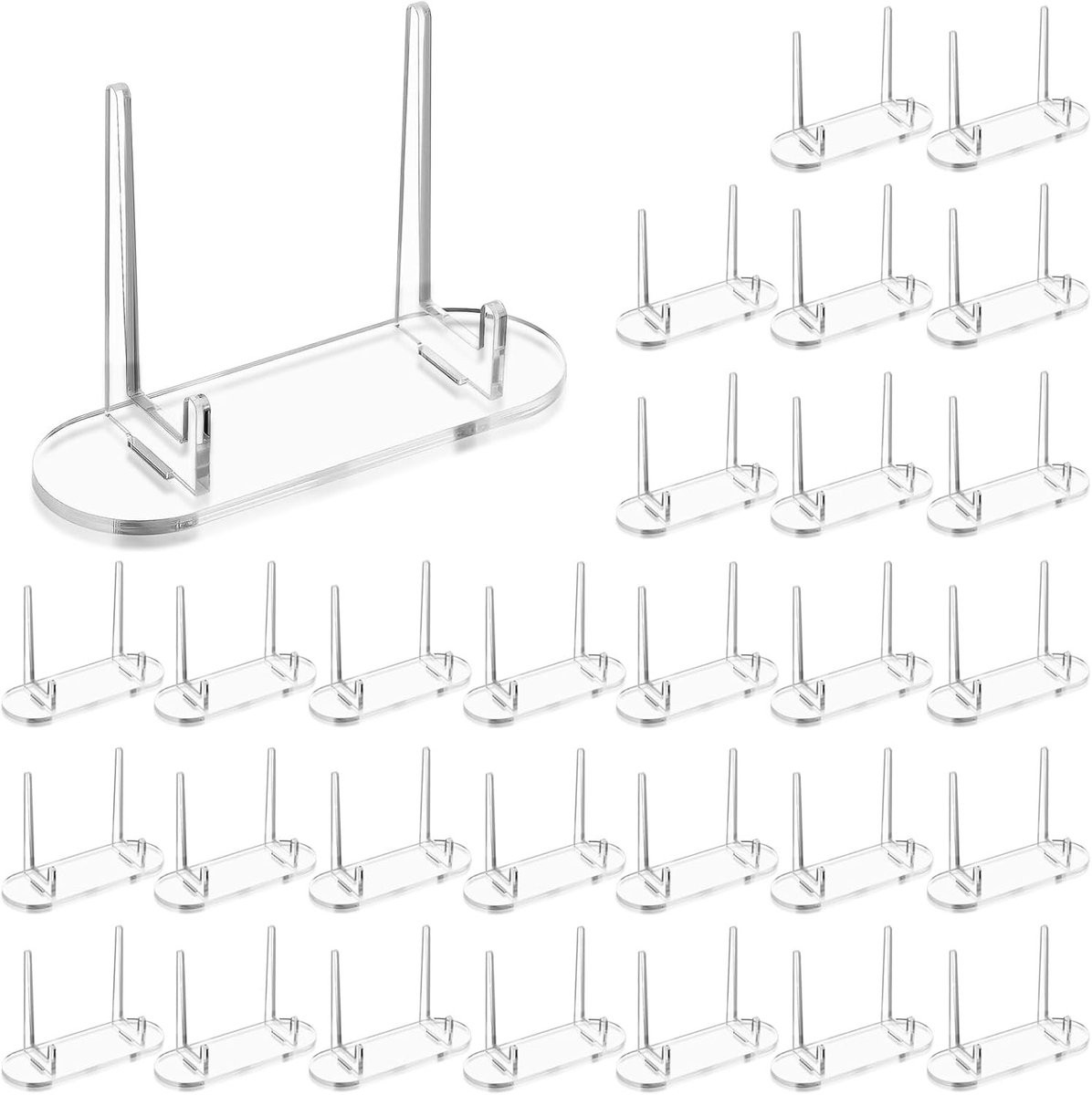 30 Stuks Transparante Acrylic Kaartstandaard voor Presentaties en Verzamelkaarten