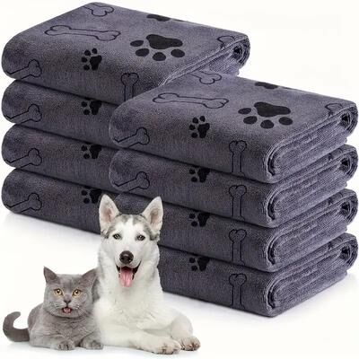 Perfect Picks Market Quick Drying Microfiber Dog Towel Absorbent Pet Bath Cloth For Dogs & Car Wiping gray
