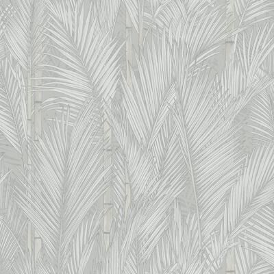 RoomMates Grey Swaying Fronds Peel and Stick Wallpaper