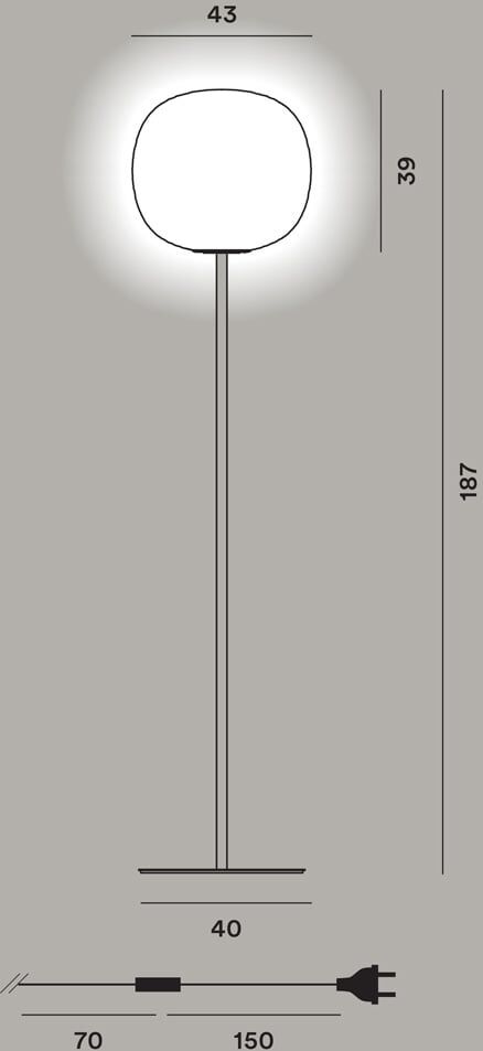 Foscarini Gem Stehleuchte (graphitgrau) graphitgrau