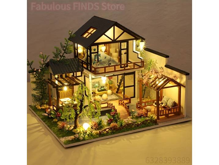 Maison de poupée en bois, Kit de modèle d'assemblage, Puzzle 3d, cadeaux d'anniversaire et de noël pour adolescents et adultes, Micro modèle de décoration de maison, 1 pièce