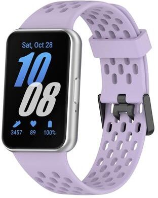 Everyday Crate Samsung Galaxy Fit 3 Silicone Watch Band Dual Buckle Adjustable Sport Replacement Strap purple