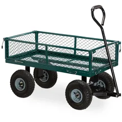 Relaxdays Handwagen, praktischer Bollerwagen für den Garten, Outdoor Transport, klappbare Seitenteile, bis 150 kg, grün