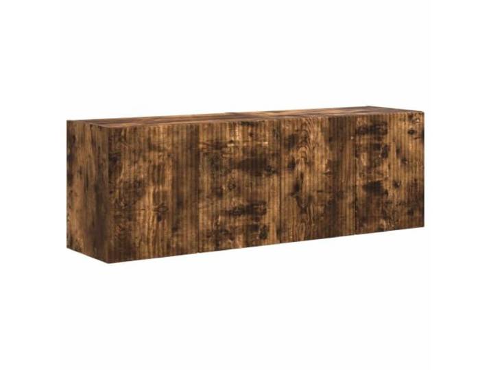 KTHLBRH TV-Schrank zur Wandmontage, 2 Stück, Eiche Rauch, aus technischem 90° drehbare Türen, mehrere Fächer, Schwebeeffekt, Wandmontage, Rauche-Finish