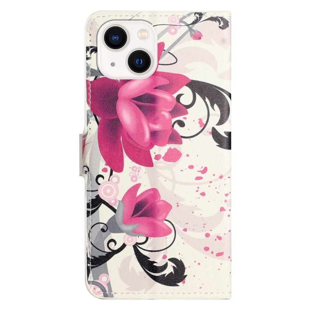 Cover-Discount iPhone 14 Plus - Leder Etui Hülle Lotus Blüte (Apple iPhone 14 Plus) (660107413F)