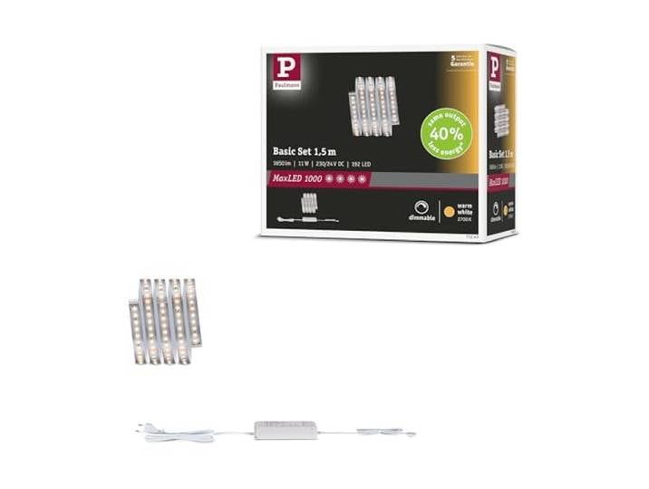Paulmann MaxLED 1000 Basis-Set 1,5m Warmweiß Silber