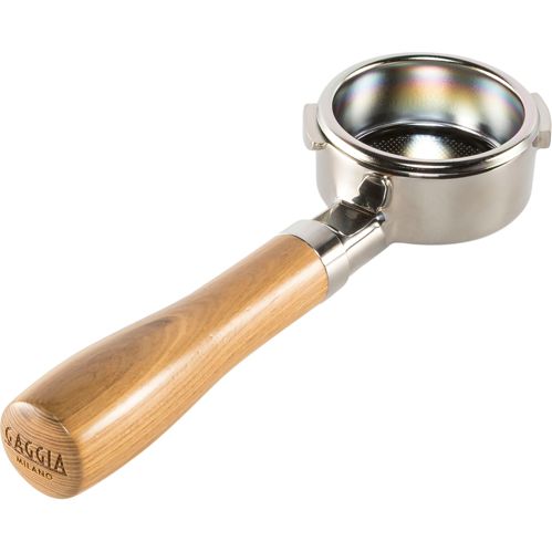 Gaggia Holzsiebträger bodenlos Edelstahl und Eschenholz