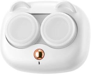 Inspired Living Portable Cat Shape Vibrating Contact Lens Cleaner Case Battery Powered Colored Lens Washer white