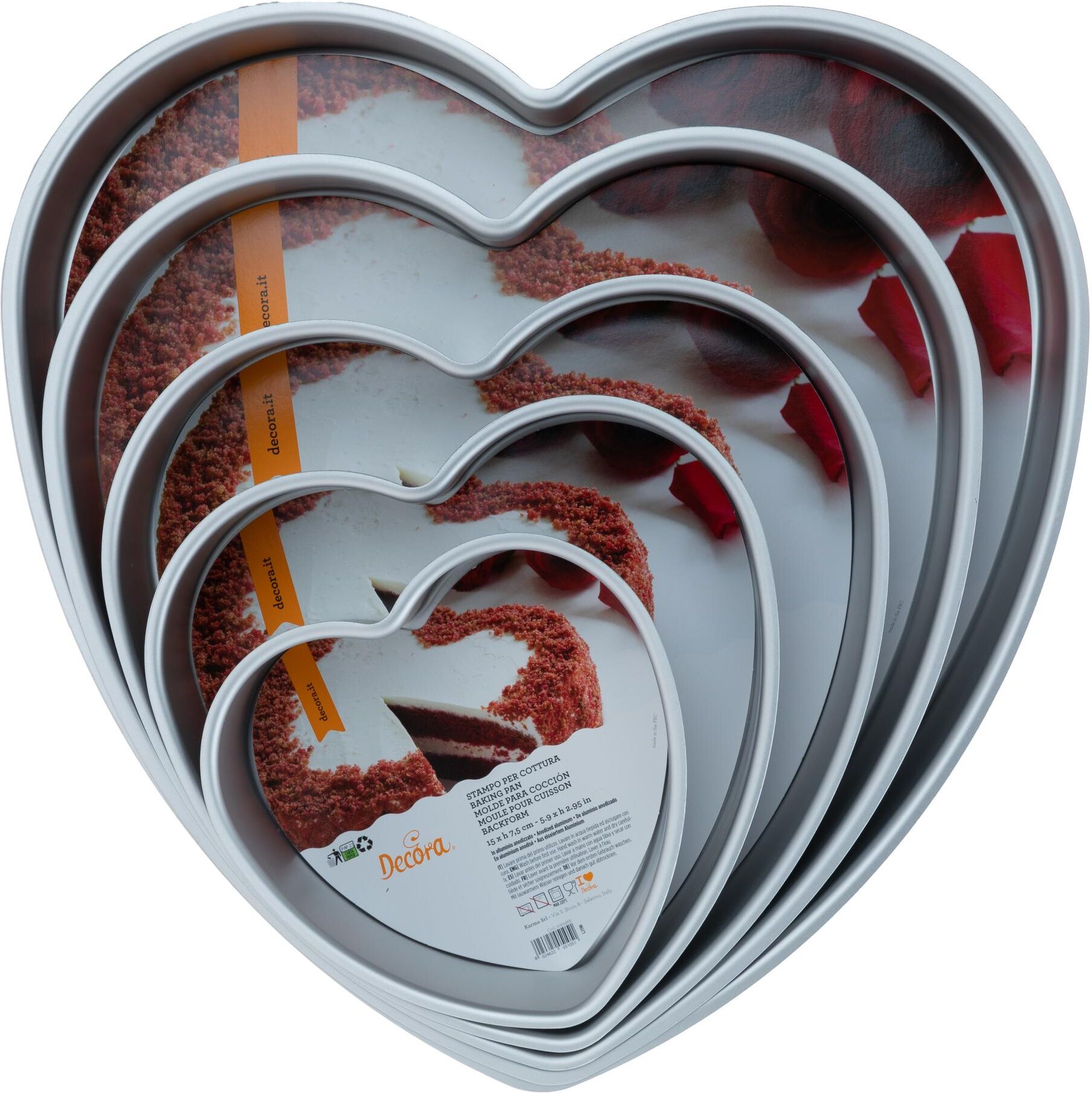 Backform "Decora Herz, Ø 35 cm, Silber", silber (silberfarben), Ø:35cm, Aluminium, Küchenformen, Backform silberfarben Ø 35cm