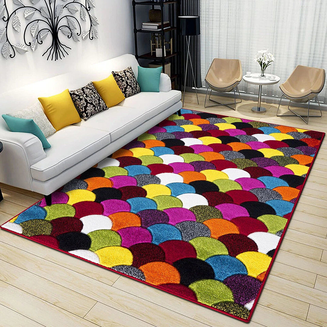 Hykkon Scale Design Modern Polypropylene Rug & Runner – Easy Clean, Non-Slip, Soft Pile Floor Mat Scales Rectangle 160 x 230cm
