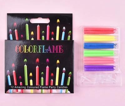 Uplift Treasures Multicolored Flame Birthday Candles For Cakes And Party Decorations 12pcs