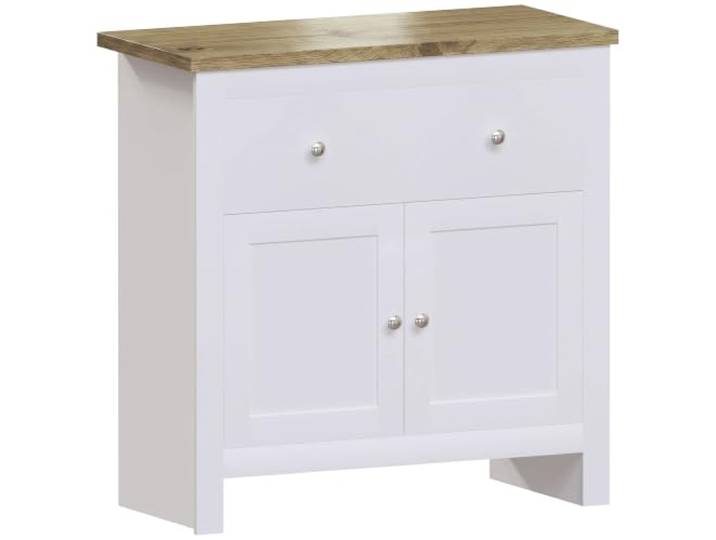 Vida Designs Arlington Buffet Table de Buffet\, Armoire en Bois d'ingénierie (Blanc et chêne\, 2 tiroirs et 2 Portes)