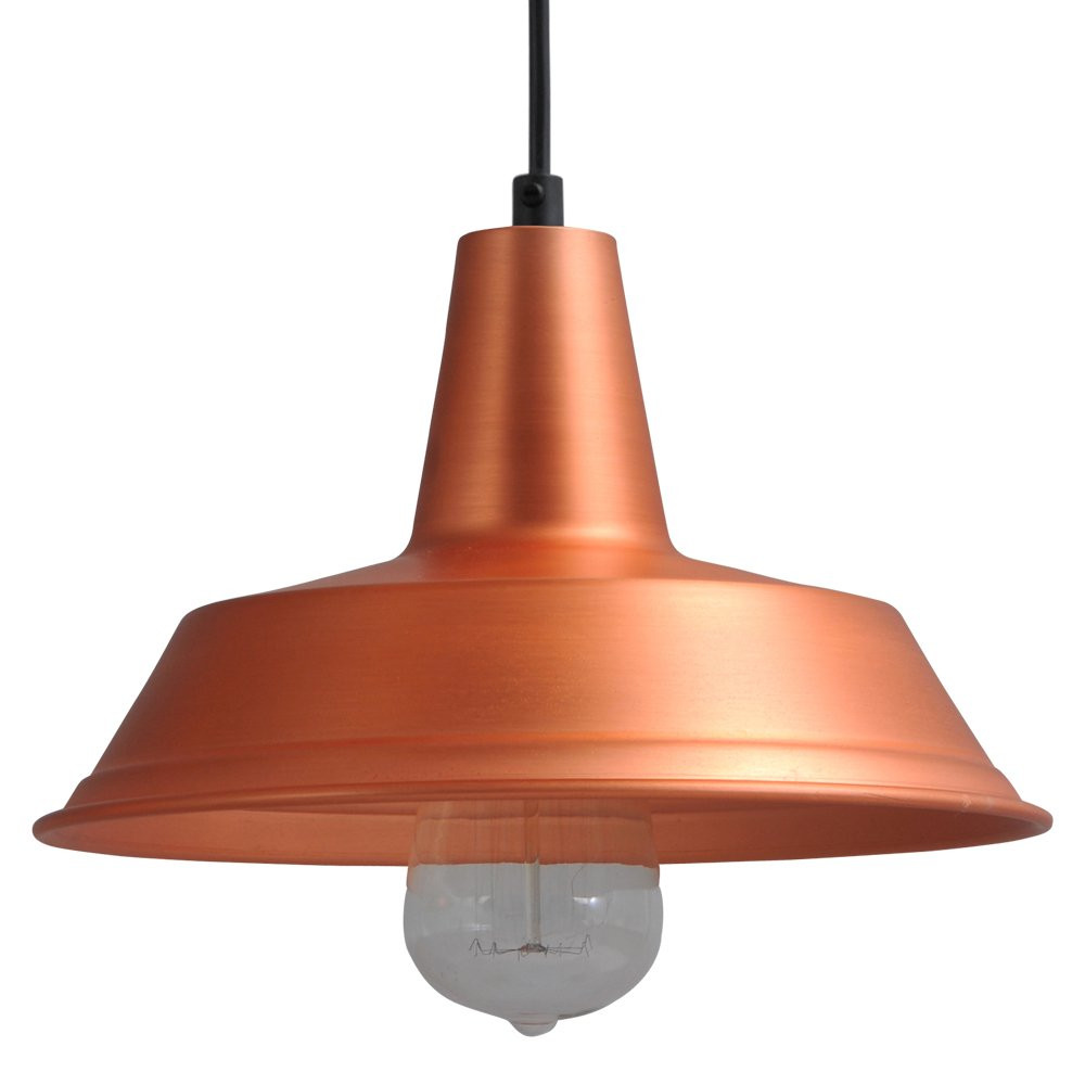 Masterlight Retro Industrie Hanglamp Roodkoper met Zwart