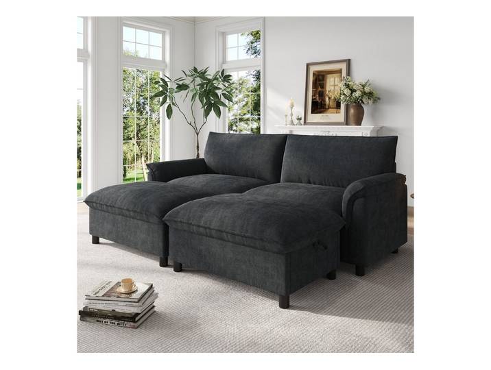 OKWISH Sofa Ecksofa Loungesofa, mit beweglichem Fußhocker, hohe Rückenlehne 1 Teile