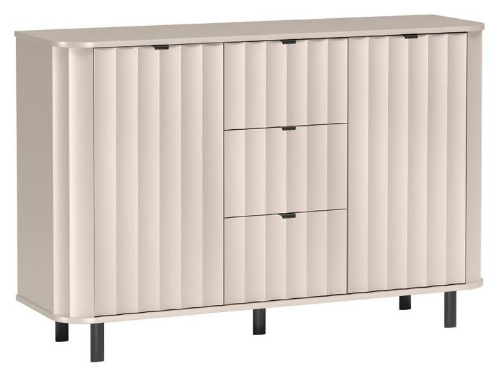 Selsey Novado - Buffet 2 portes avec trois tiroirs gris cachemire\, 137 cm