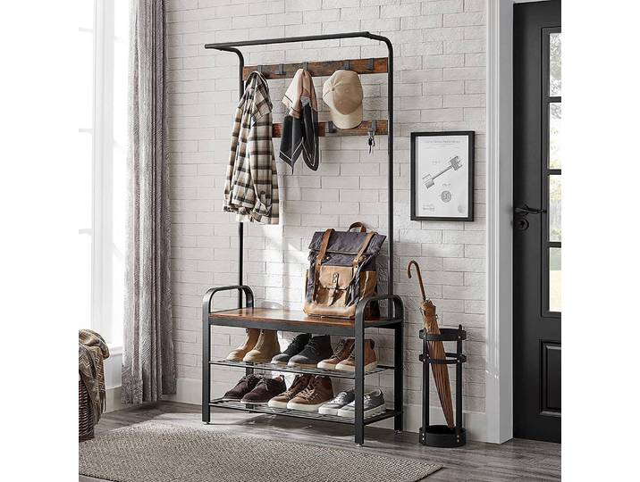 Ensemble d’entrée compact Westerly II 84 x 183 x 34cm Marron