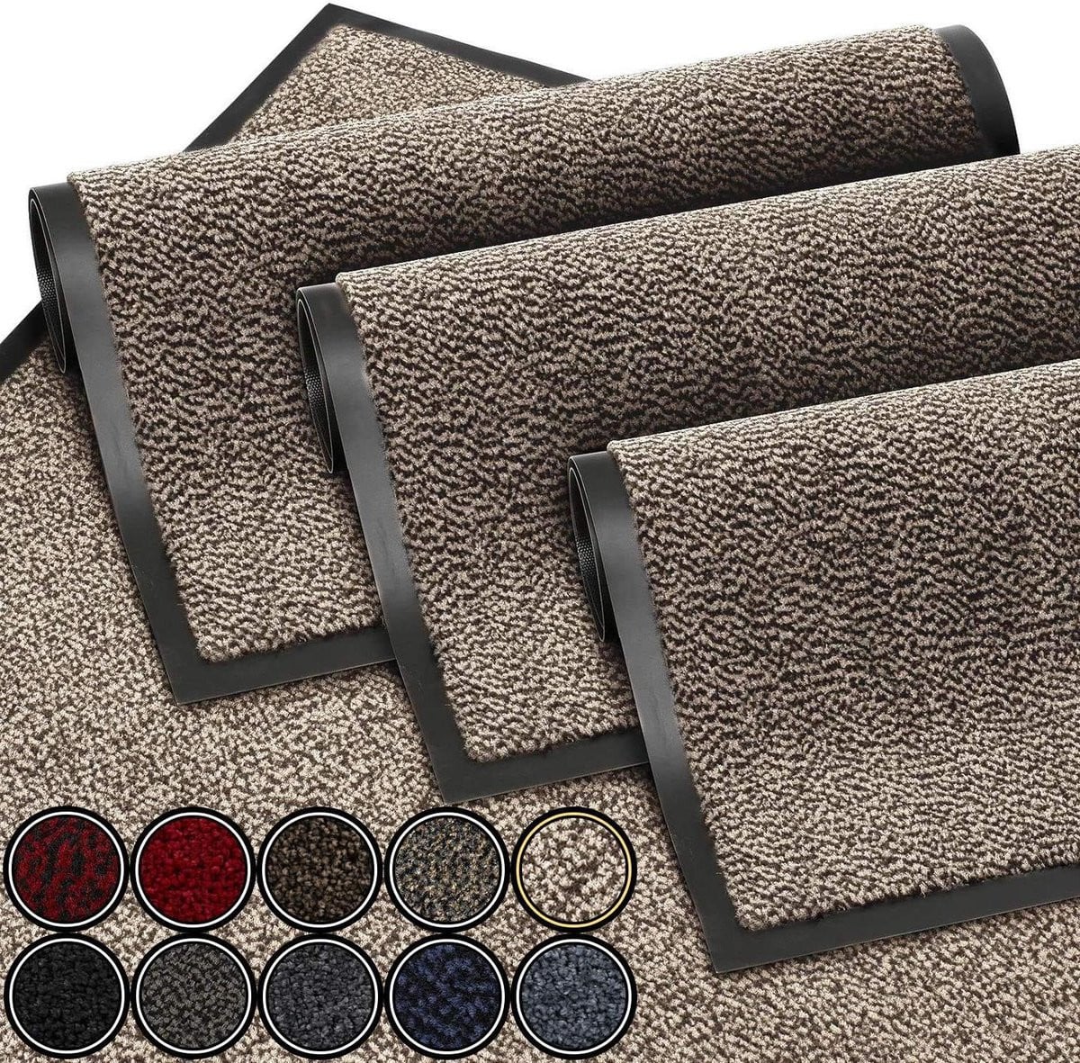 Beige Grijs Deurmat - Waterdichte Entremat met Antislip - 40 x 60 cm