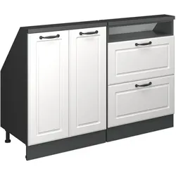 Vicco, Kommode + Sideboard, Dachschrägenschrank Rion, Anthrazit/Weiss Landhaus, 2er Set (120 x 46 x 81.60 cm)