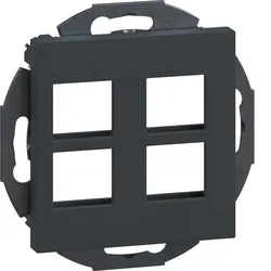 Hager GSETMM1049011 Montagerahmen 4-fach für Multimediaanschlüsse Typ 10 mit Zentralscheibe 55 gs