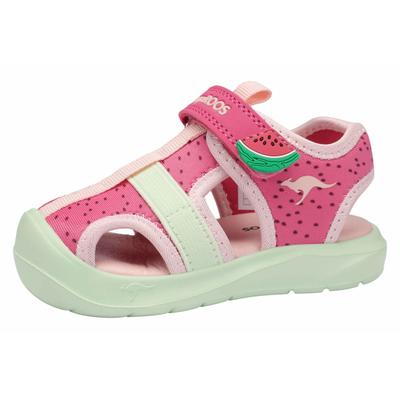 Sandale KANGAROOS "K-TOE ELLIS", Mädchen, Gr. 28, atmungsaktiv, pink (daisy pink, melon squash), Mesh, Synthetik, Schuhe Sandale