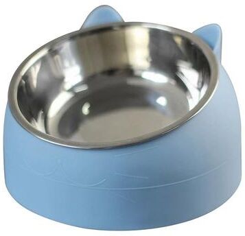 Uplift Essentials 15 Degree Tilted Stainless Steel Cat Bowl blue 100ml