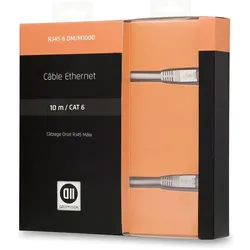 D2 Diffusion Câble/Cordon réseau RJ45 compatible Catégorie 6 FTP (F/UTP) Droit 10m (Gris) (F/UTP, FTP, CAT6, 10 m), Netzwerkkabel