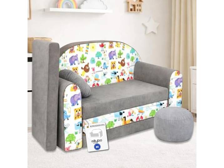 millybo Kindersofa Kinder Couch mit Schlaffunktion ausklappbar 3in1 Kinder Sofa Spielsofa mit Bettfunktion Mädchen Jungen Sitzsack Minisofa Schlafsofa Kinderzimmer Schlafsessel (A5)