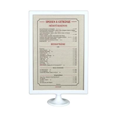 DECOR SERVICE Tischaufsteller aus ABS, weiss, A4, 1 Stk.