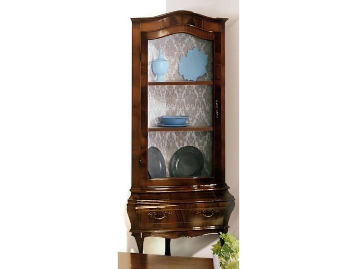 Xlmoebel Vitrine Glas Eckvitrine im Rokoko-Design mit filigranen Verzierungen (1-St., Vitrine) Hergestellt in Europa