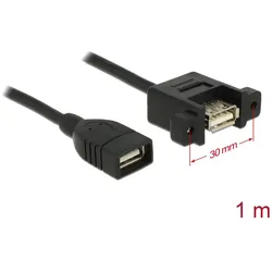 Delock Kabel USB 2.0 Typ-A Buchse > USB 2.0 Typ-A Buchse zum Einbau 1 m