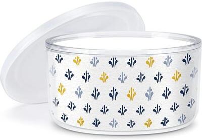 CounterArt Meadow Mini Flowers Double Wall Insulated Plastic Bowl with Lid Holds 22 Fluid Ounces BPA Free Microwave Safe Dishwasher Safe