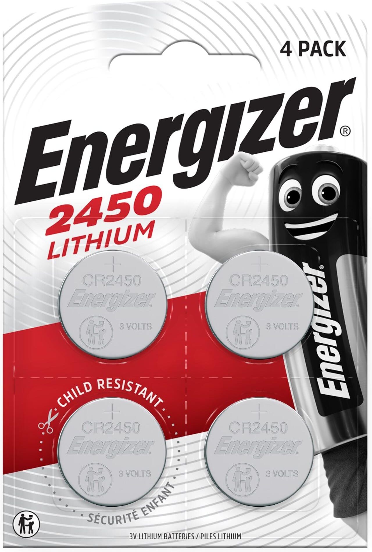 Energizer Batteri Lithium CR2450 4/fp