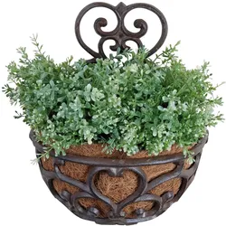 Esschert Design, Blumentopf, Wandpflanzschale Gusseisen klassisch (16.40 x 29 x 37.20 cm)