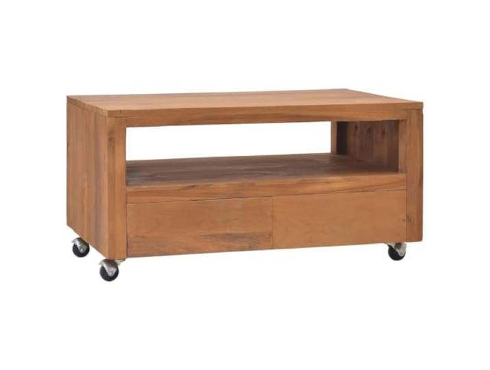 Kaorsrow TV-Lowboard mit Rollen 80x50x42 cm Teak Massivholz Flexibles Lowboard aus echtem Teakholz für Wohnzimmer und Schlafzimmer, auch als mobiler Couchtisch vielseitig nutzbar.