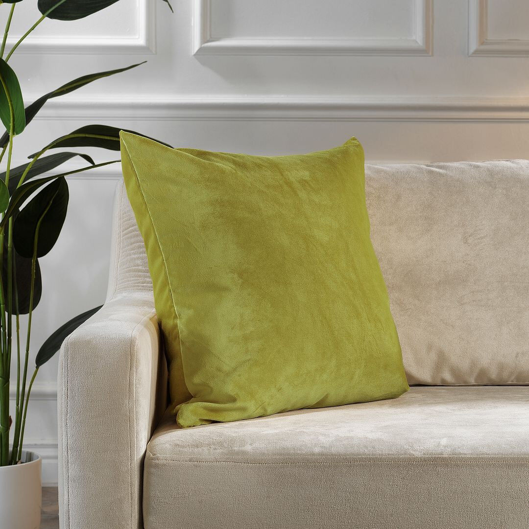 Lilijan Home & Curtain Matte Velvet Cushion Cover - 1 Pc Yellow 61cm x 61cm