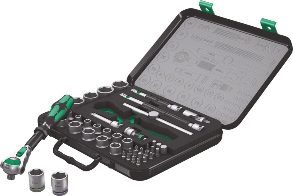 WERA Steckschlüssel-Satz 3/8" ZYKLOP speed 43-teilig