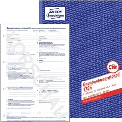 Avery Zweckform Bauabnahmeprotokoll A4 selbstdurchschreibend 2x32 Blatt gelb