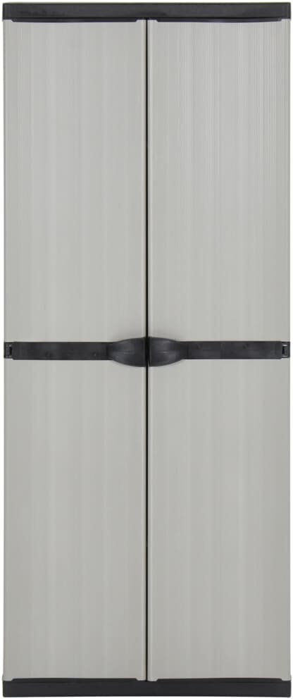 WFX Utility VidaXL Garden Storage Cabinet with 3 Shelves Grey&Black 68x40x168 cm Grey&Black 168cm H X 68cm W X 40cm D