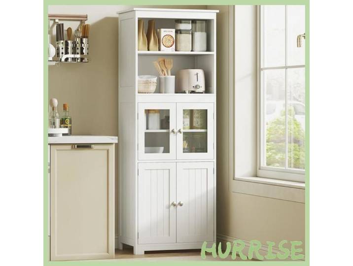 Cocosity Armoire De Cuisine Buffet Cuisine Vaisselier Meuble De Rangement Avec 2 Niches 2 Placards Avec 4 Portes Dont 2 Portes Vi