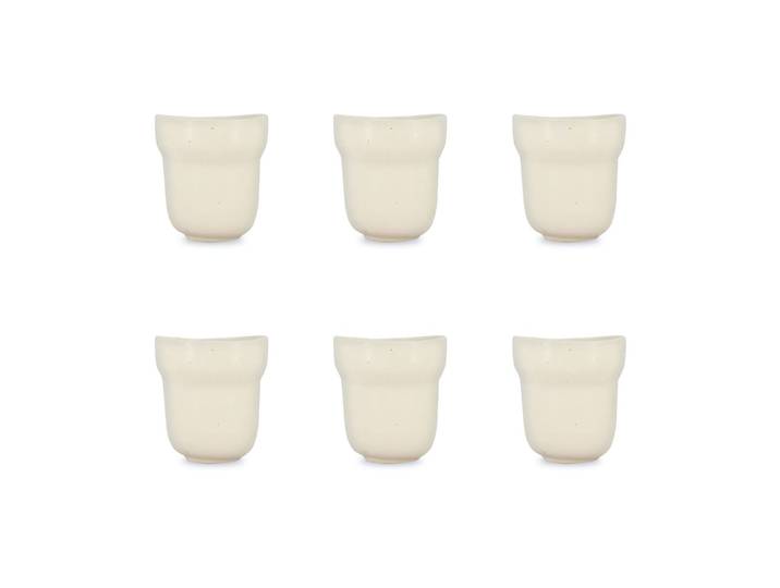 Lot de 6 mugs 32cl en porcelaine beige