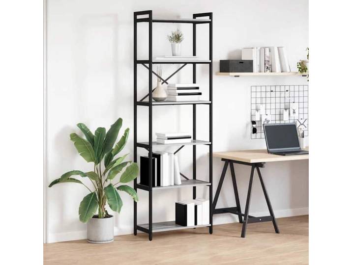 BEST-HOME Bibliothèque moderne - armoire à livres - Sonoma gris 60x30x188cm - Bois d'ingénierie kvci62474