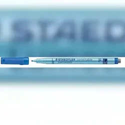 STAEDTLER Folienstift Lumocolor correct F blau ca. 0,6mm, wasserlösliche Tinte
